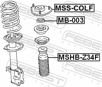 FEBEST FBSMB-003 Toronycsapágy, toronygumi lengéscsillapítóhoz