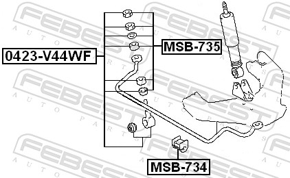 FEBEST FBSMSB-735 Csavar készlet stabilizátorhoz