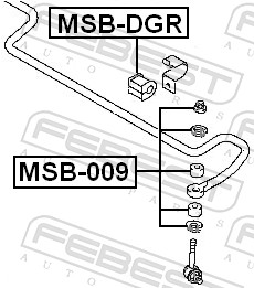 FEBEST FSTMSB-DGR Stabilizátor szilent, stabilizátor gumi, stabgumi