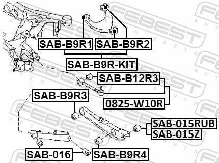 FEBEST FBSSAB-B9R2 Lengőkar szilentek