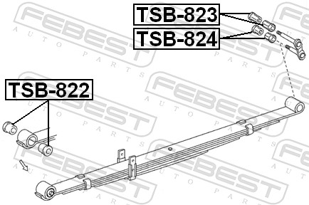 FEBEST FBSTSB-824 Szilent, ütközőgumi, gumibak laprugóhoz