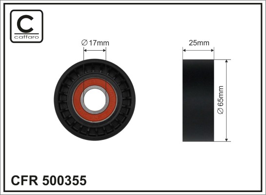 CAFFARO CFR500355 feszítőgörgő, hosszbordás szíj
