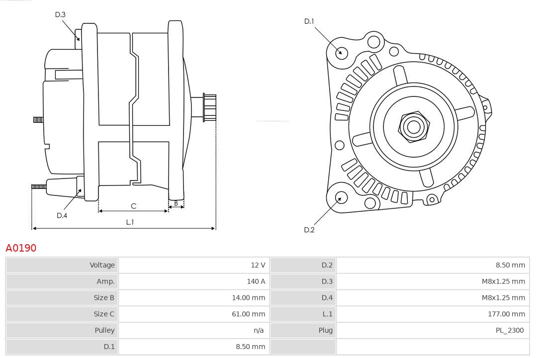 AUTOSTARTER ASTA0190 Generátor