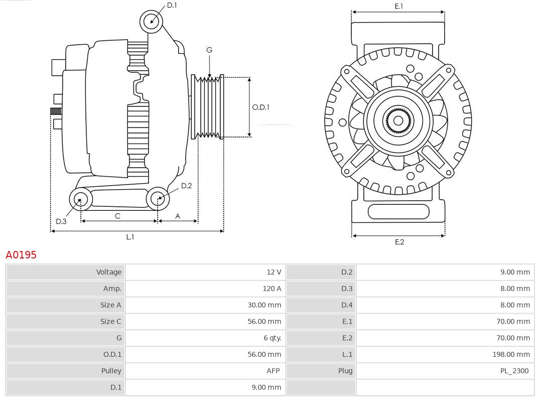 AUTOSTARTER ASTA0195 Generátor