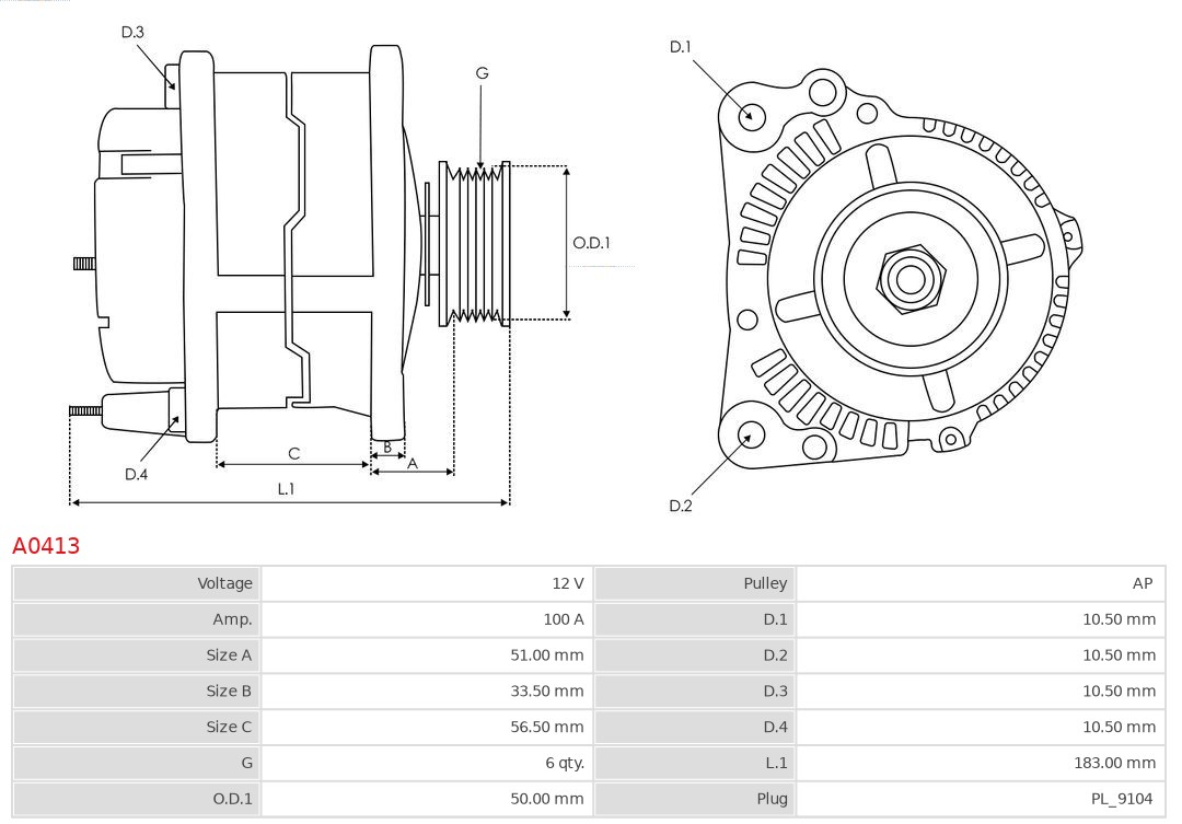 AUTOSTARTER A0413 Generátor