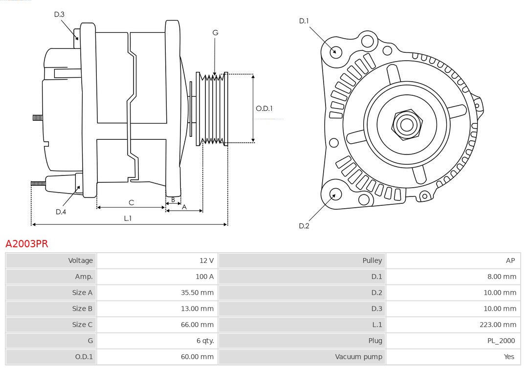 AUTOSTARTER 551 133 A2003PR - Generátor