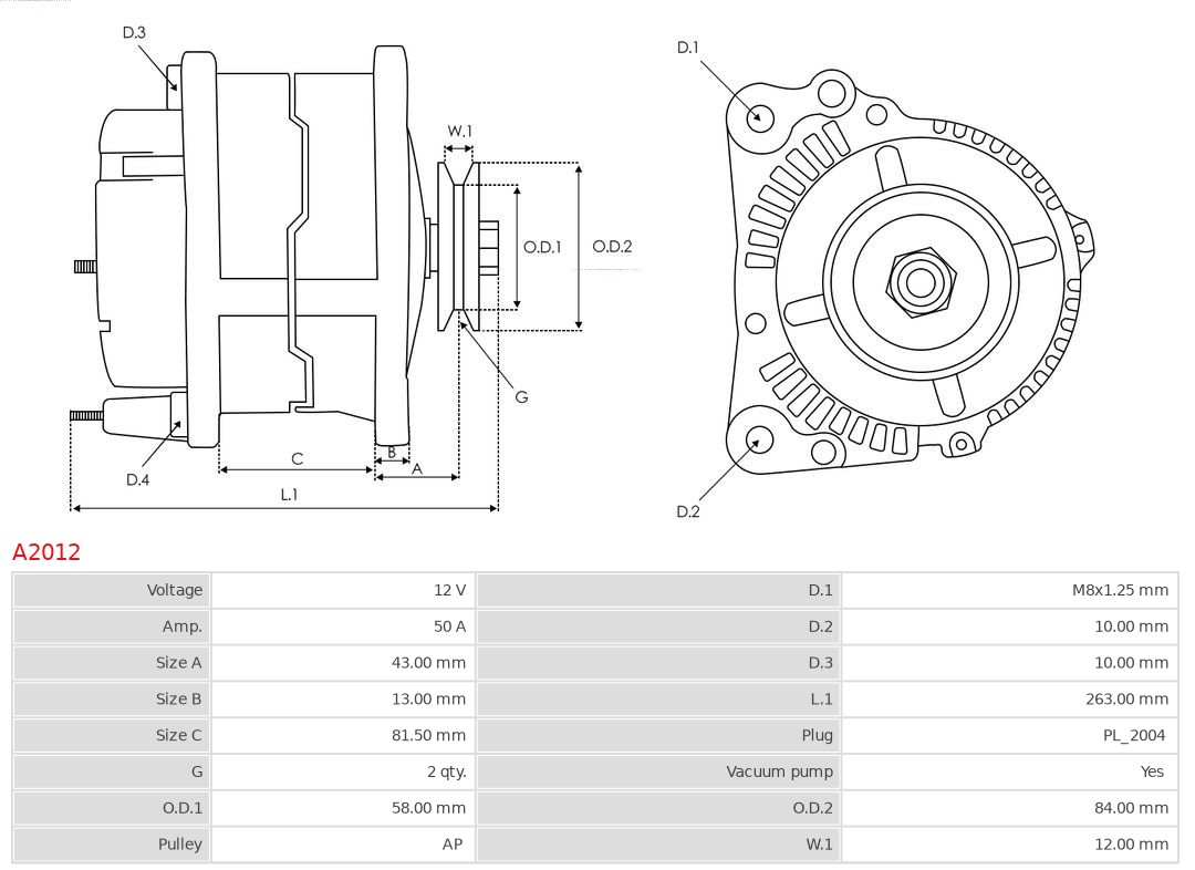 AUTOSTARTER A2012 Generátor