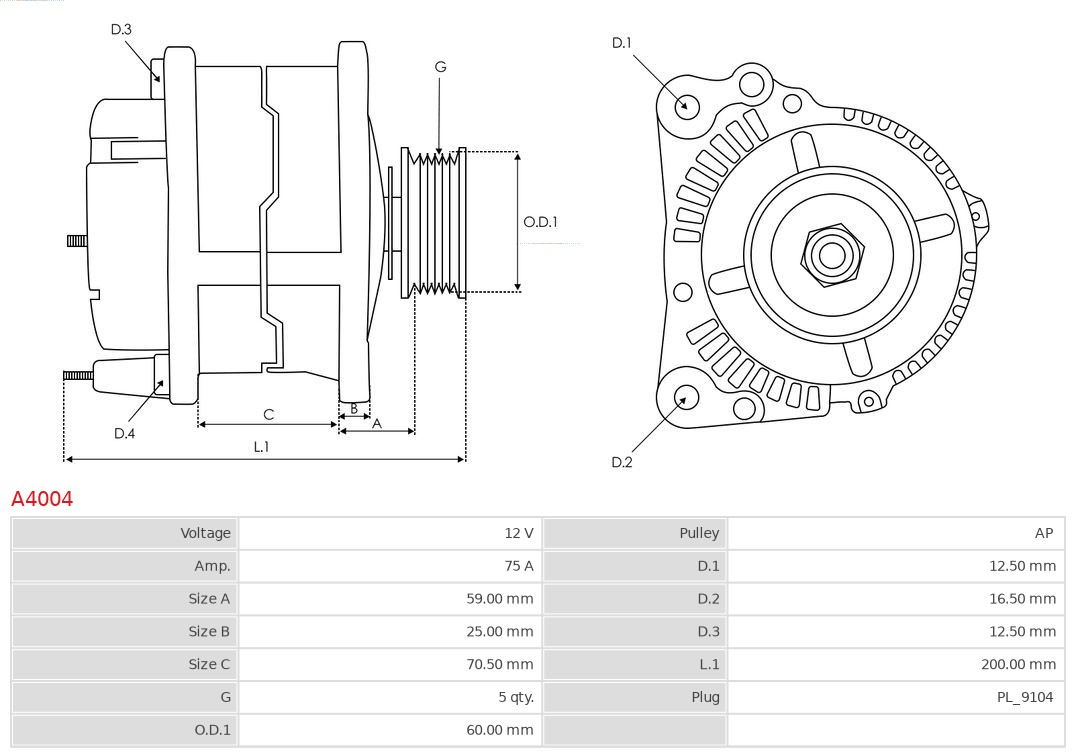 AUTOSTARTER ASTA4004 Generátor