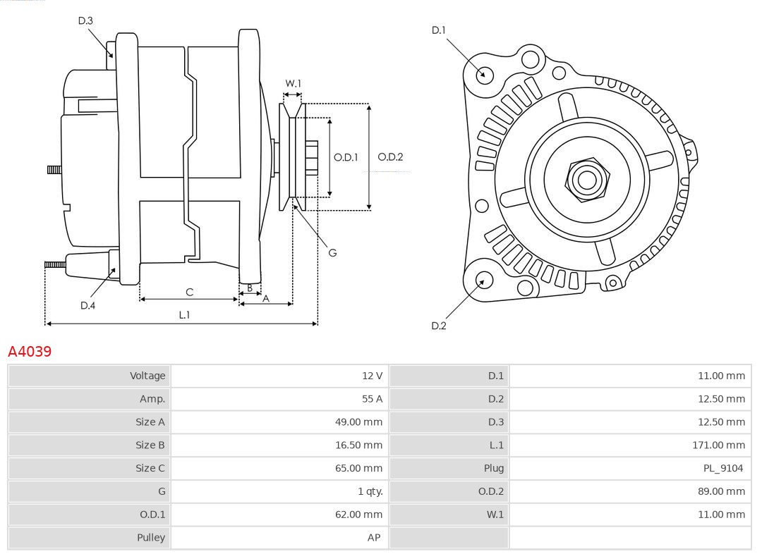 AUTOSTARTER ASPA4039 generátor