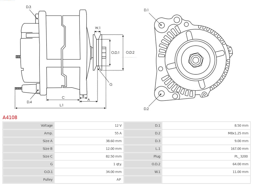 AUTOSTARTER ASTA4108 Generátor