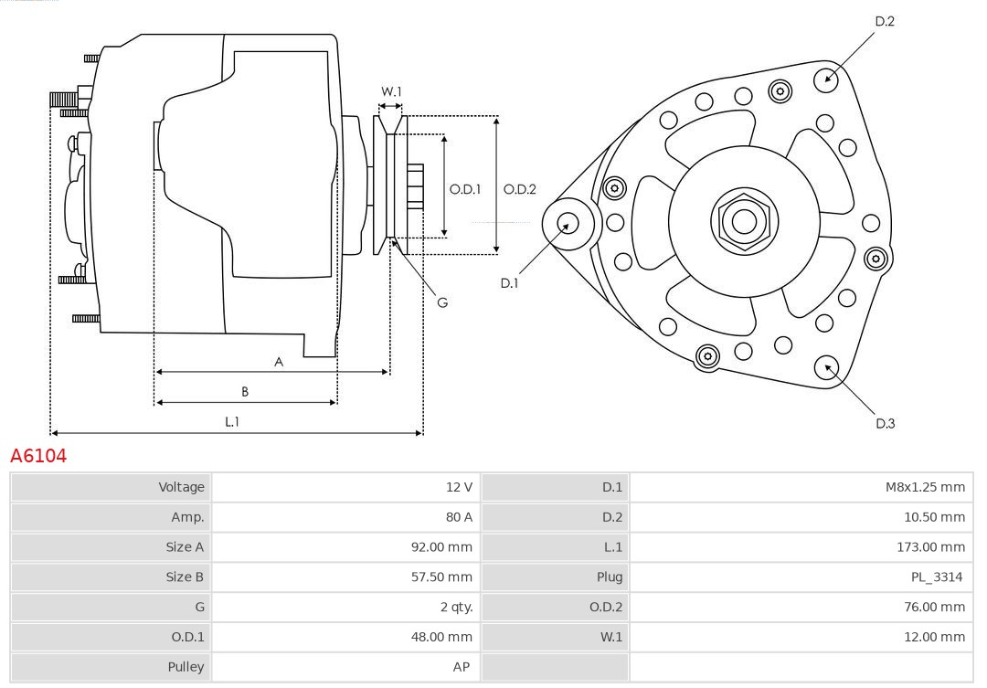 AUTOSTARTER A6104 Generátor
