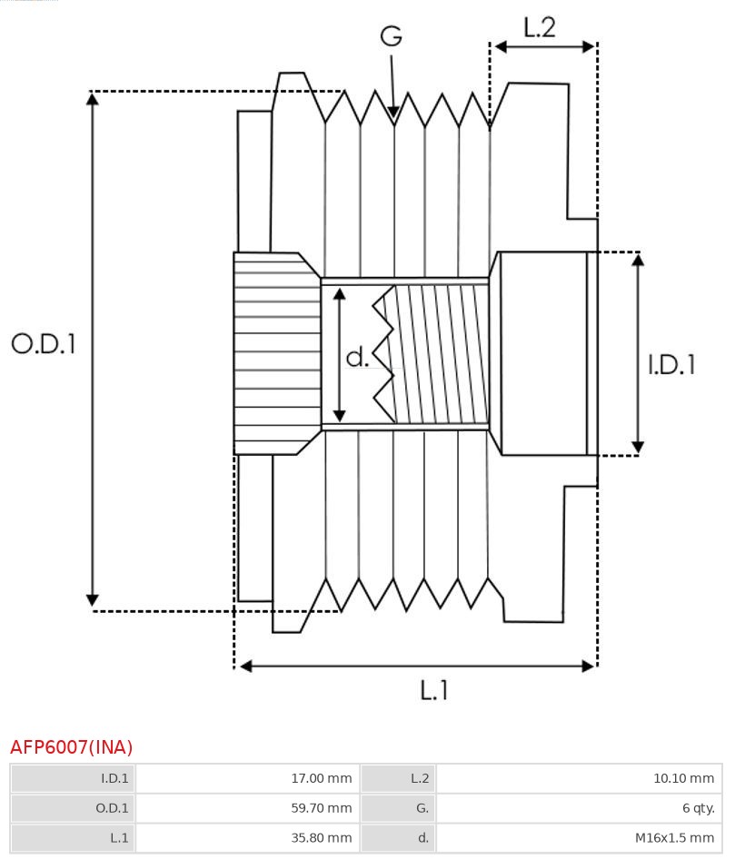 AS-PL 907 623 Alkatrész afp6007(ina)