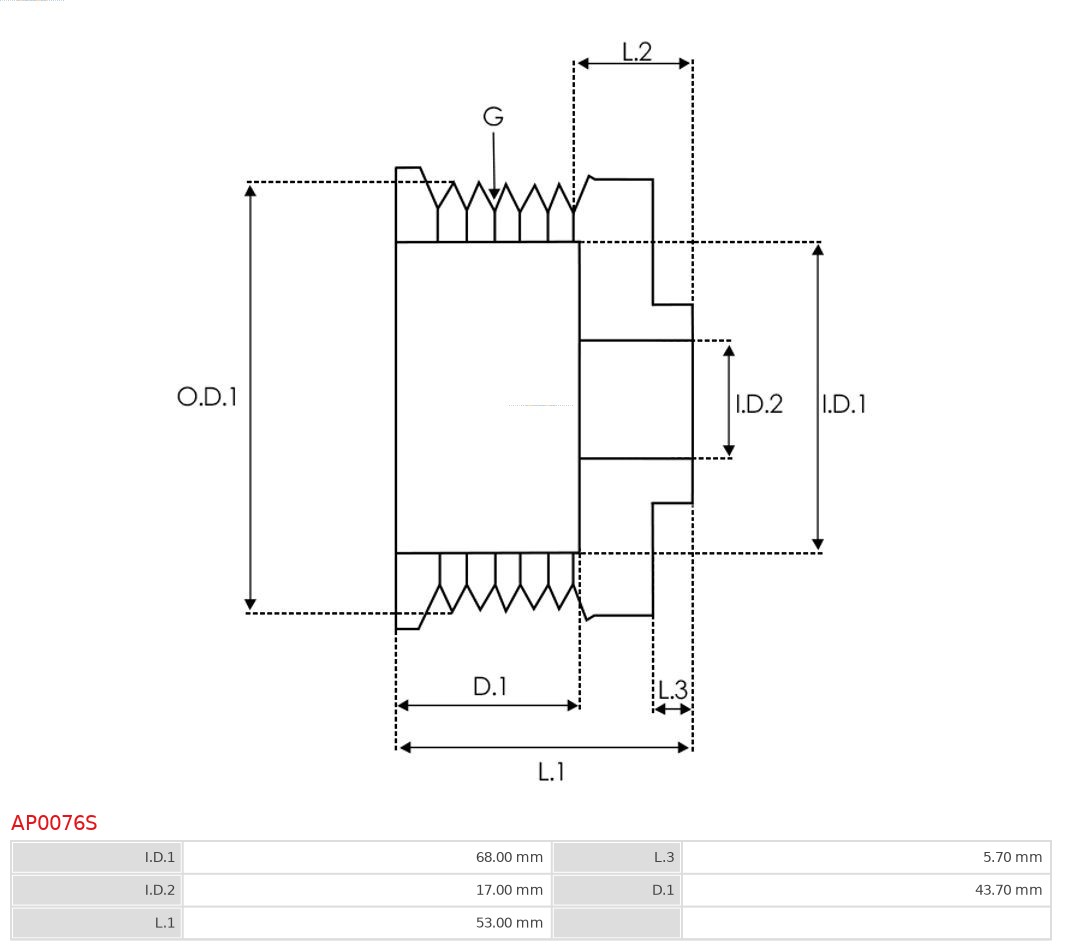 AUTOSTARTER AP0076S szíjtárcsa, generátor