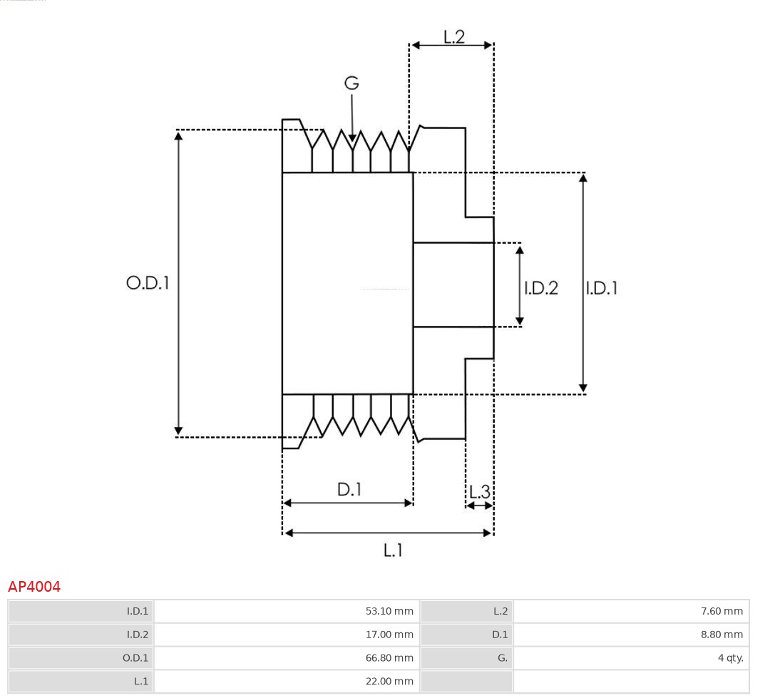 AUTOSTARTER AP4004 SZÍJTÁRCSA, GENERÁTOR