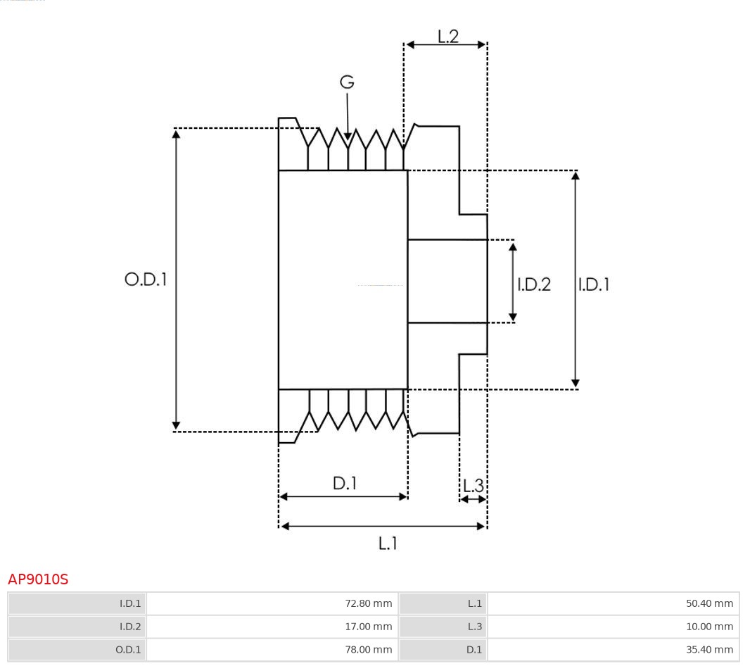 AUTOSTARTER AP9010S KOŁO PASOWE ALTERNATORA