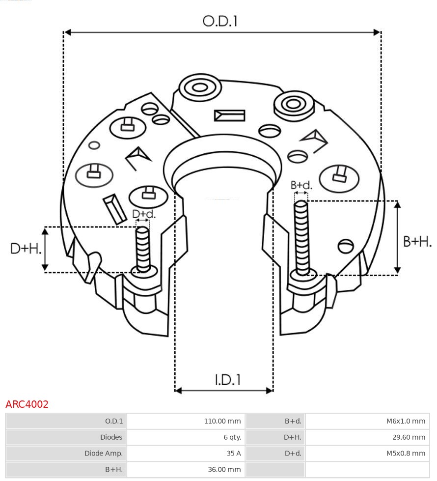 AUTOSTARTER 508 656 ARC4002 # diodový můstek /lucas/ a127:241,242