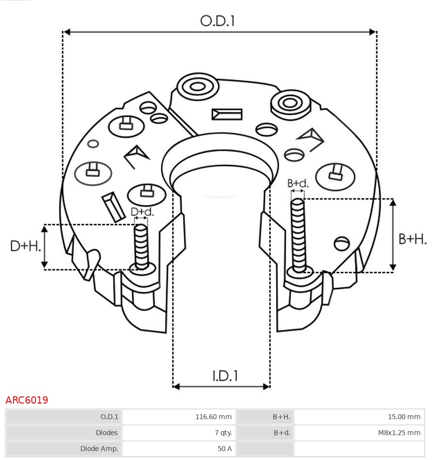 AUTOSTARTER 523 902 ARC6019 # diodový můstek /denso/ focus 1.6tdci