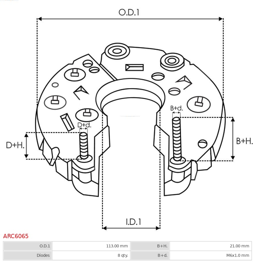 AUTOSTARTER 535 482 ARC6065 # diodový můstek /denso/ 1012117370