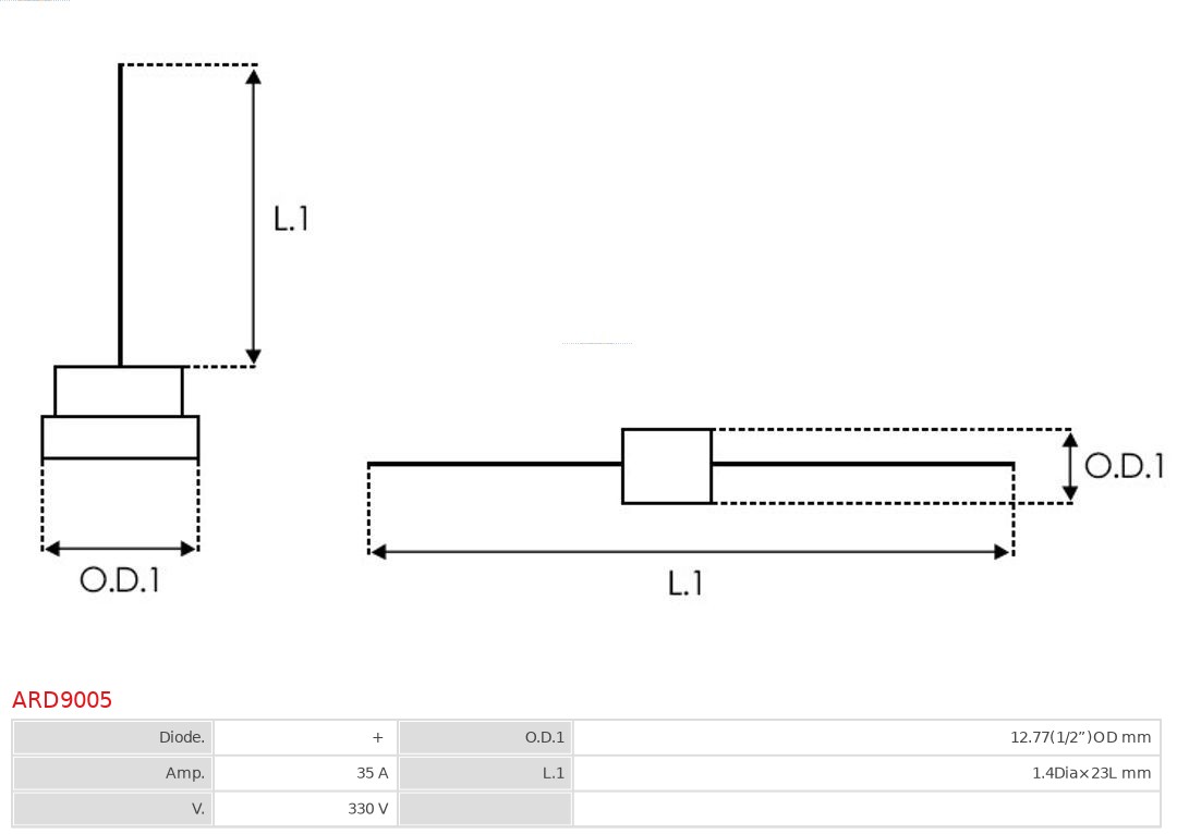AUTOSTARTER ARD9005 DIODA ALTERNATORA +