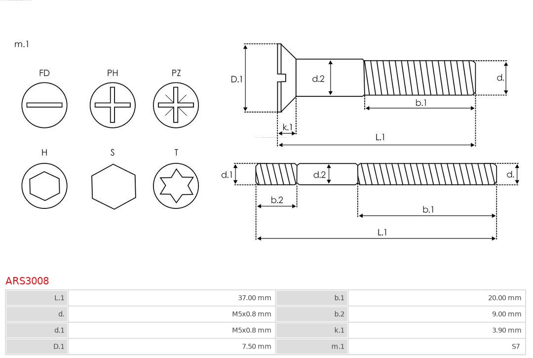 AUTOSTARTER  Csavar  REGULATORA ALTERNATORA