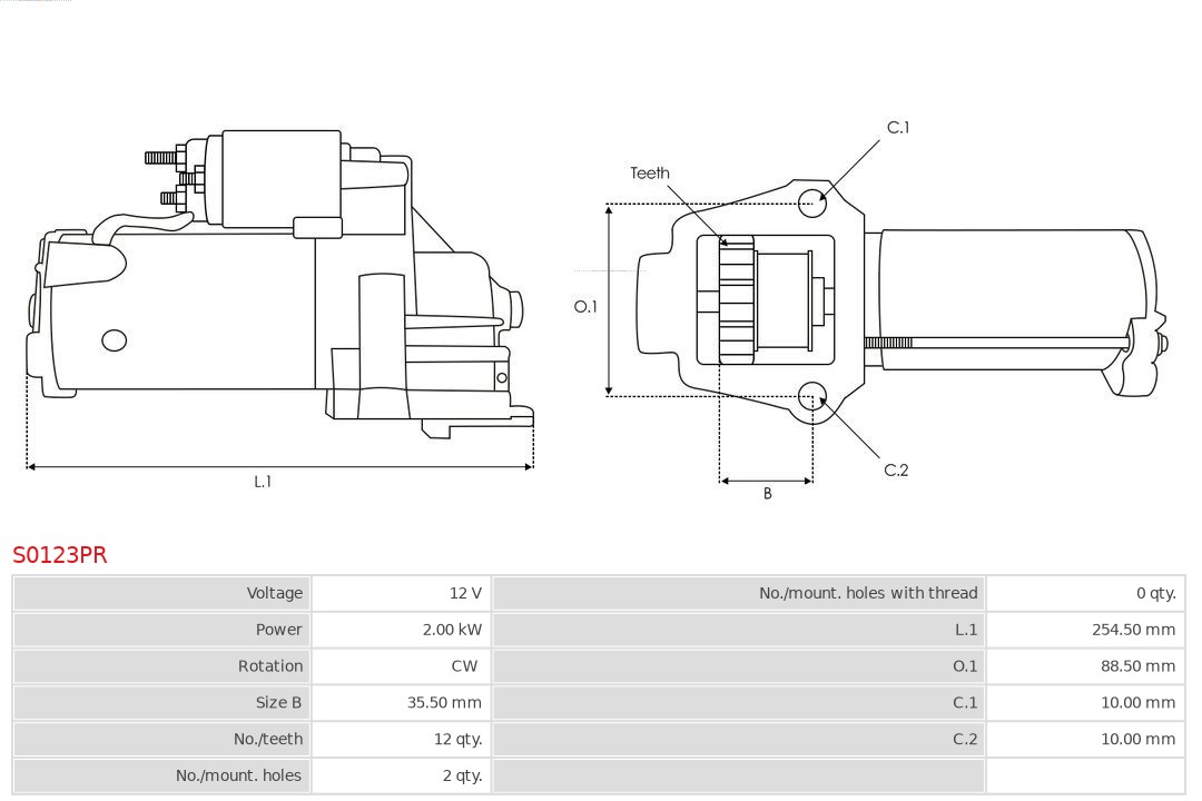 AUTOSTARTER 559 271 S0123PR - Önindító