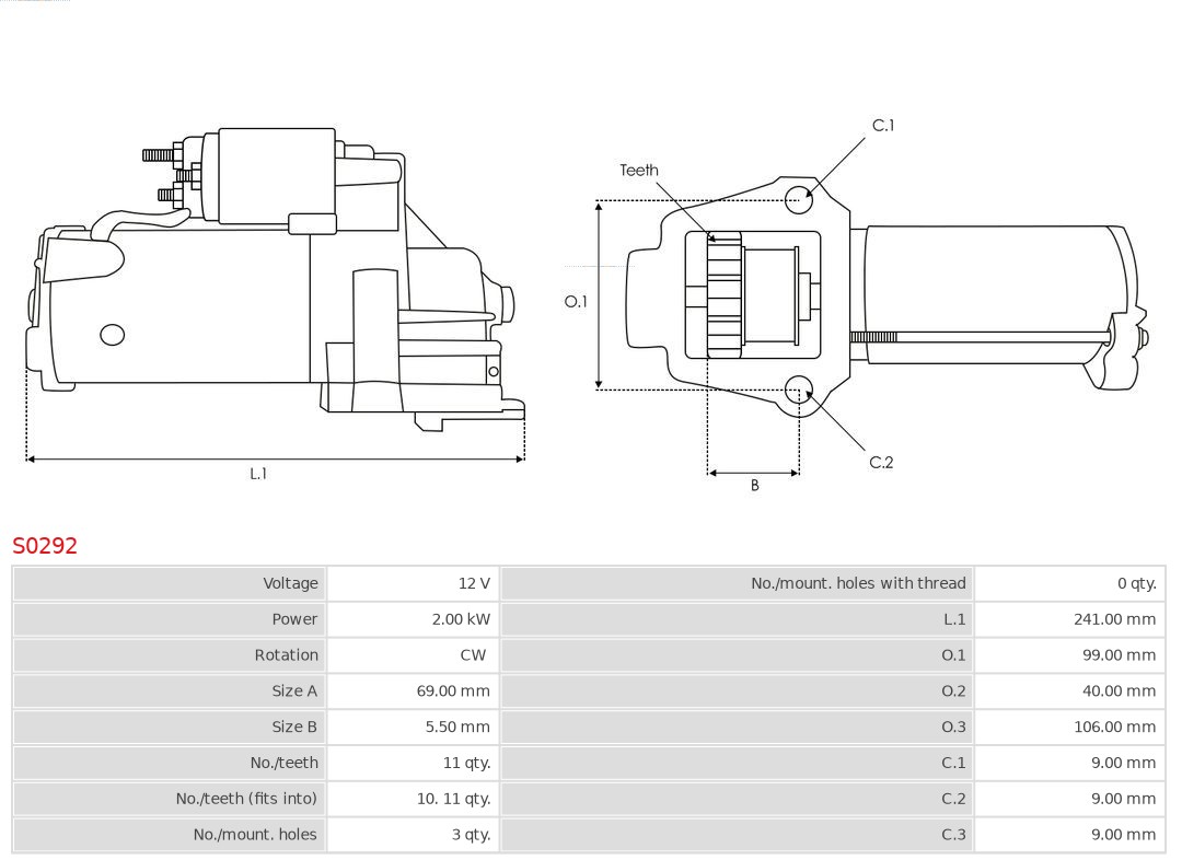 AUTOSTARTER 524 594 S0292 - Önindító