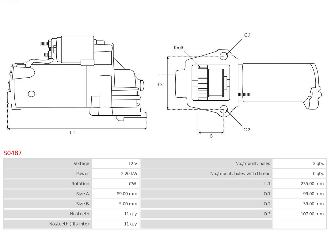 AUTOSTARTER 542 311 S0487 # indító