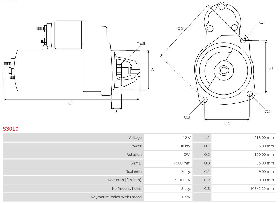 AUTOSTARTER S3010 Önindító