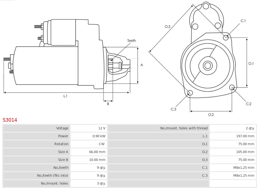 AUTOSTARTER S3014 Önindító