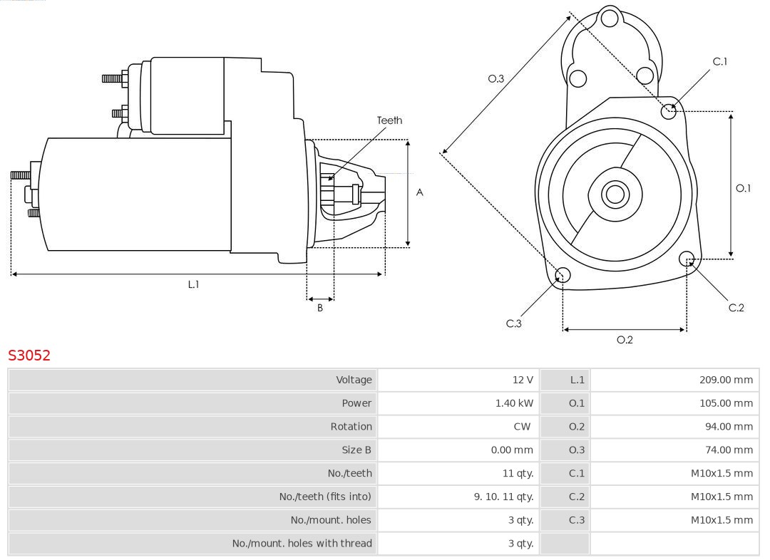 AUTOSTARTER 515 986 S3052 - Önindító