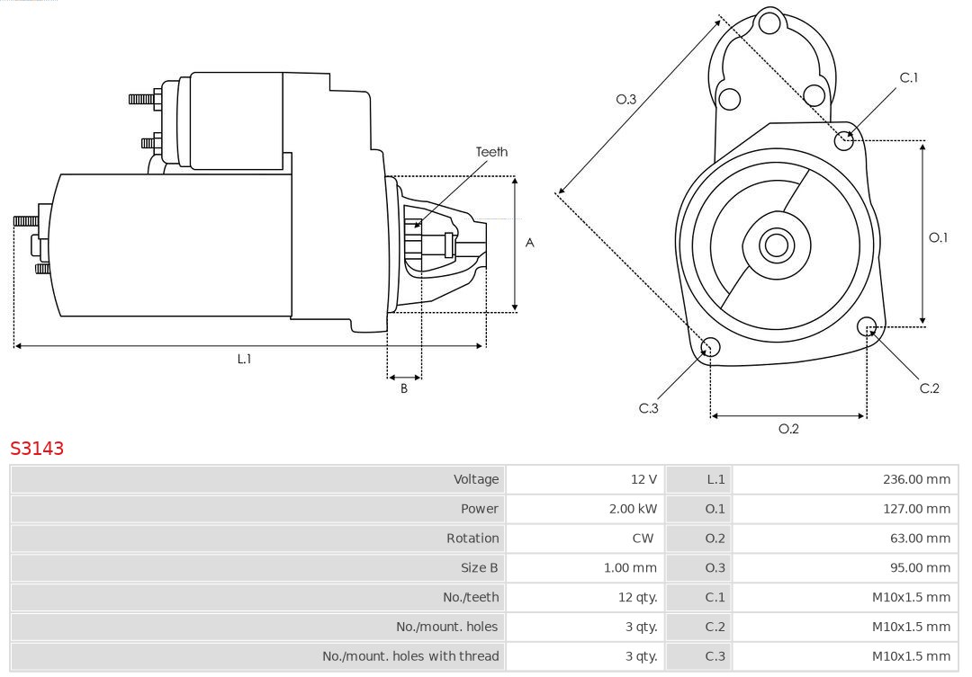 AUTOSTARTER 546 039 S3143 - Önindító