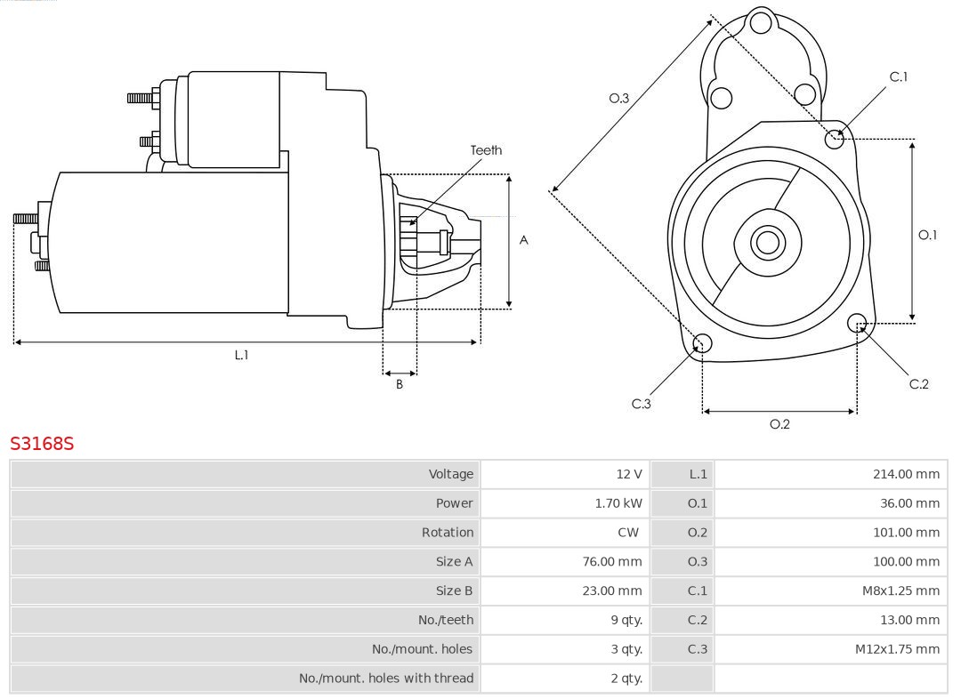 AUTOSTARTER S3168S önindító