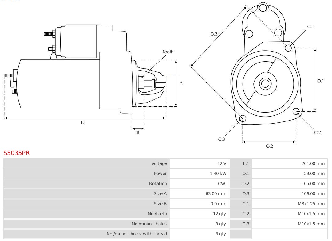 AUTOSTARTER 554 764 Alkatrész s5035pr