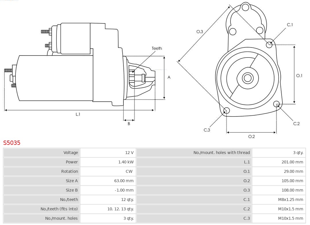 AUTOSTARTER ASPS5035 önindító