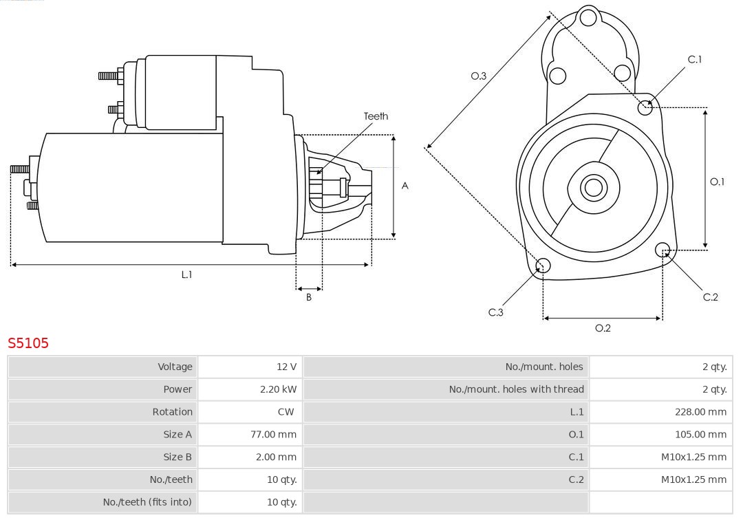 AUTOSTARTER ASTS5105 Önindító