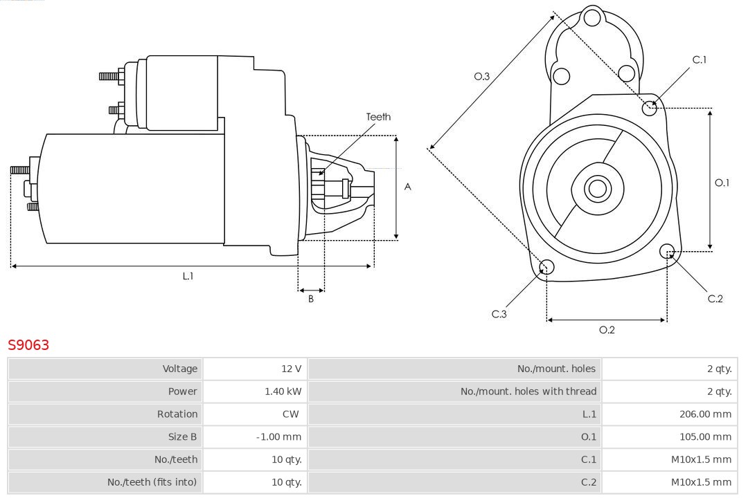 AUTOSTARTER S9063- Önindító