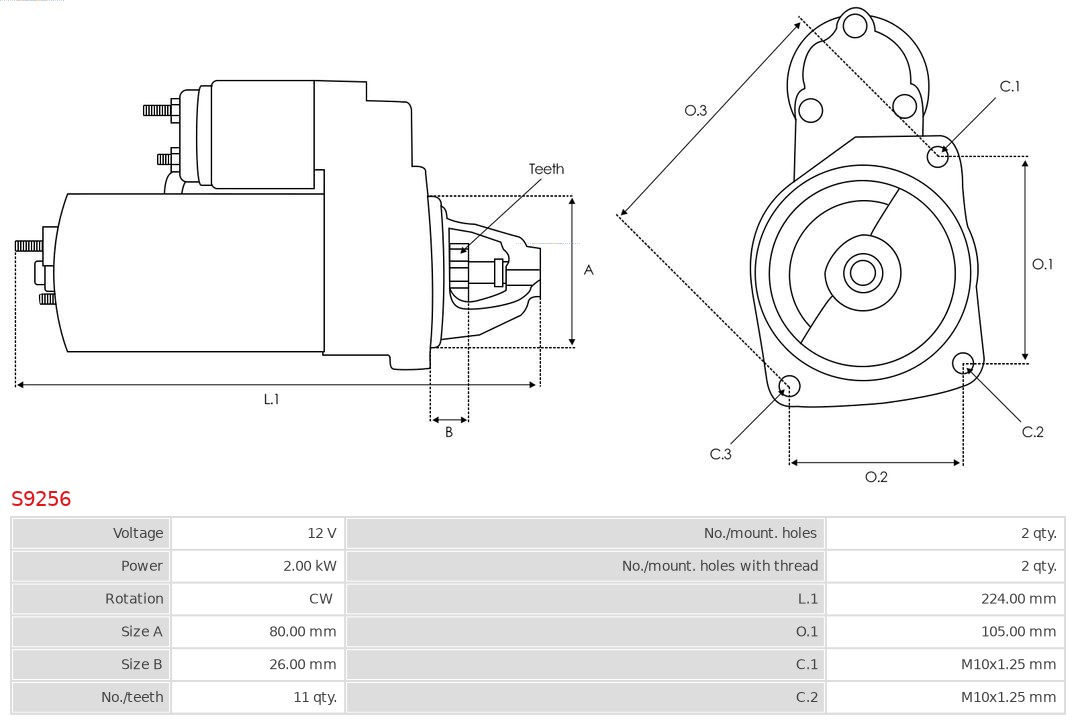 AUTOSTARTER ASTS9256 Önindító