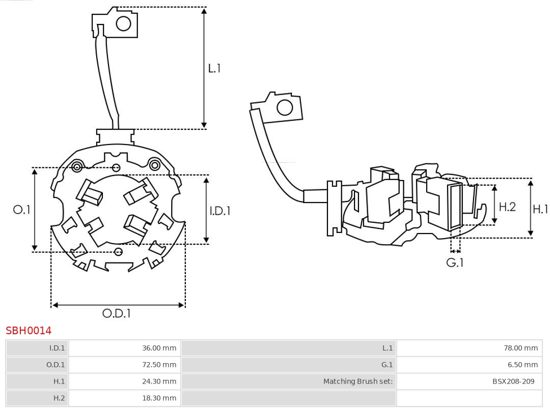 AUTOSTARTER SBH0014 TARTÓ, SZÉNKEFE