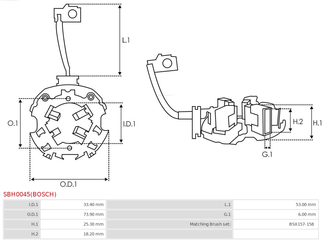 AUTOSTARTER SBH0045(BOSCH) TARTÓ, SZÉNKEFE