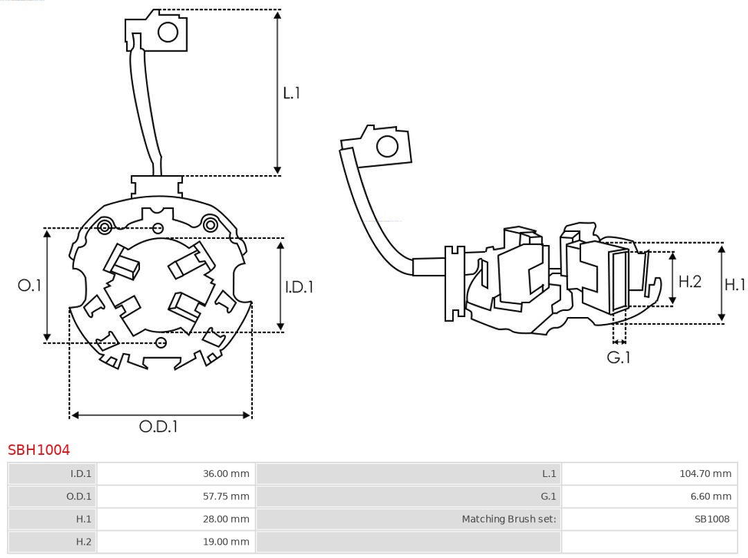 AUTOSTARTER SBH1004 TARTÓ, SZÉNKEFE