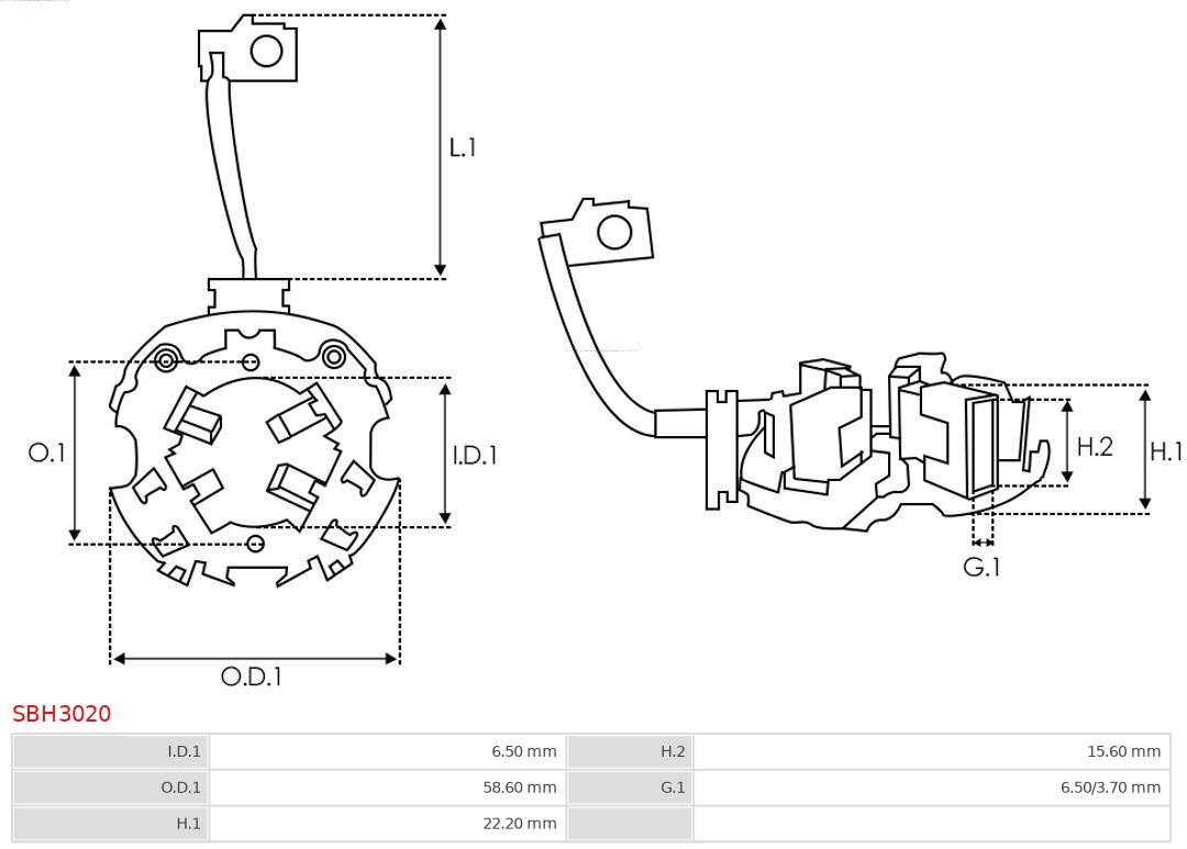AUTOSTARTER SBH3020 TARTÓ, SZÉNKEFE