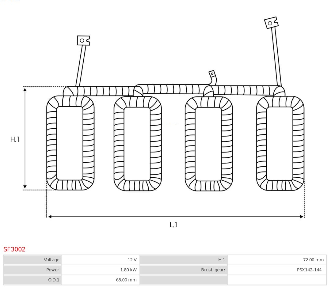 AUTOSTARTER ASTSF3002 Gerjesztőtekercs, önindító
