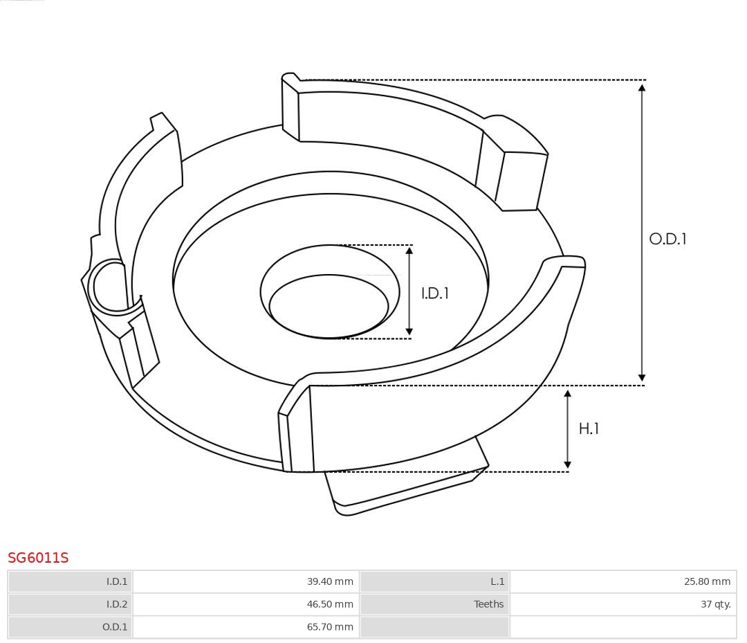 AUTOSTARTER SG6011S KOSZORÚS KERÉK, BOLYGÓMŰ (ÖNINDÍTÓ)