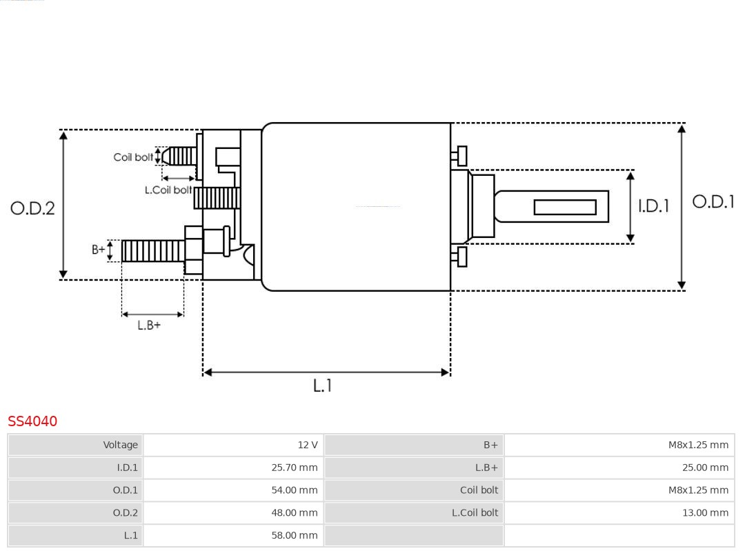 AUTOSTARTER ASTSS4040 Önindító mágneskapcsoló