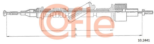 COFLE 92.10.2441 Kuplungkötél, kuplungbowden