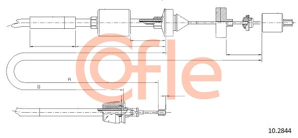 COFLE 92.10.2844 Kuplungkötél, kuplungbowden