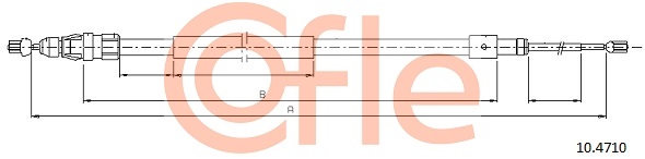 COFLE 224 515 10.4710 - Kézifék bowden, kézifék kötél
