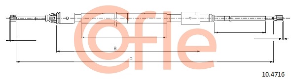 COFLE 216 022 10.4716 - Kézifék bowden, kézifék kötél