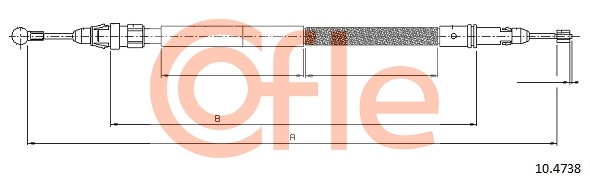 COFLE EP 10.4738 Kézifék bowden, kézifék kötél