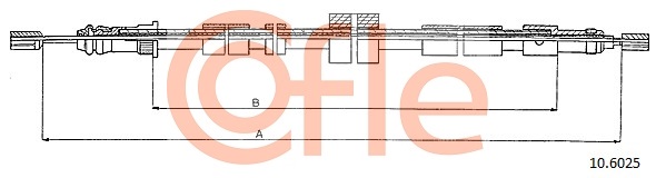 COFLE CFE10.6025 huzal, rögzítőfék